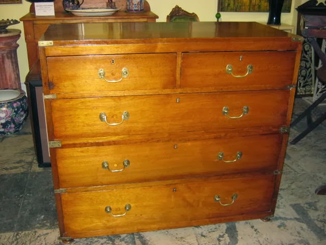 Funk Gruven A Z 1860 Mahogany Campaign Style Chest Of Drawers