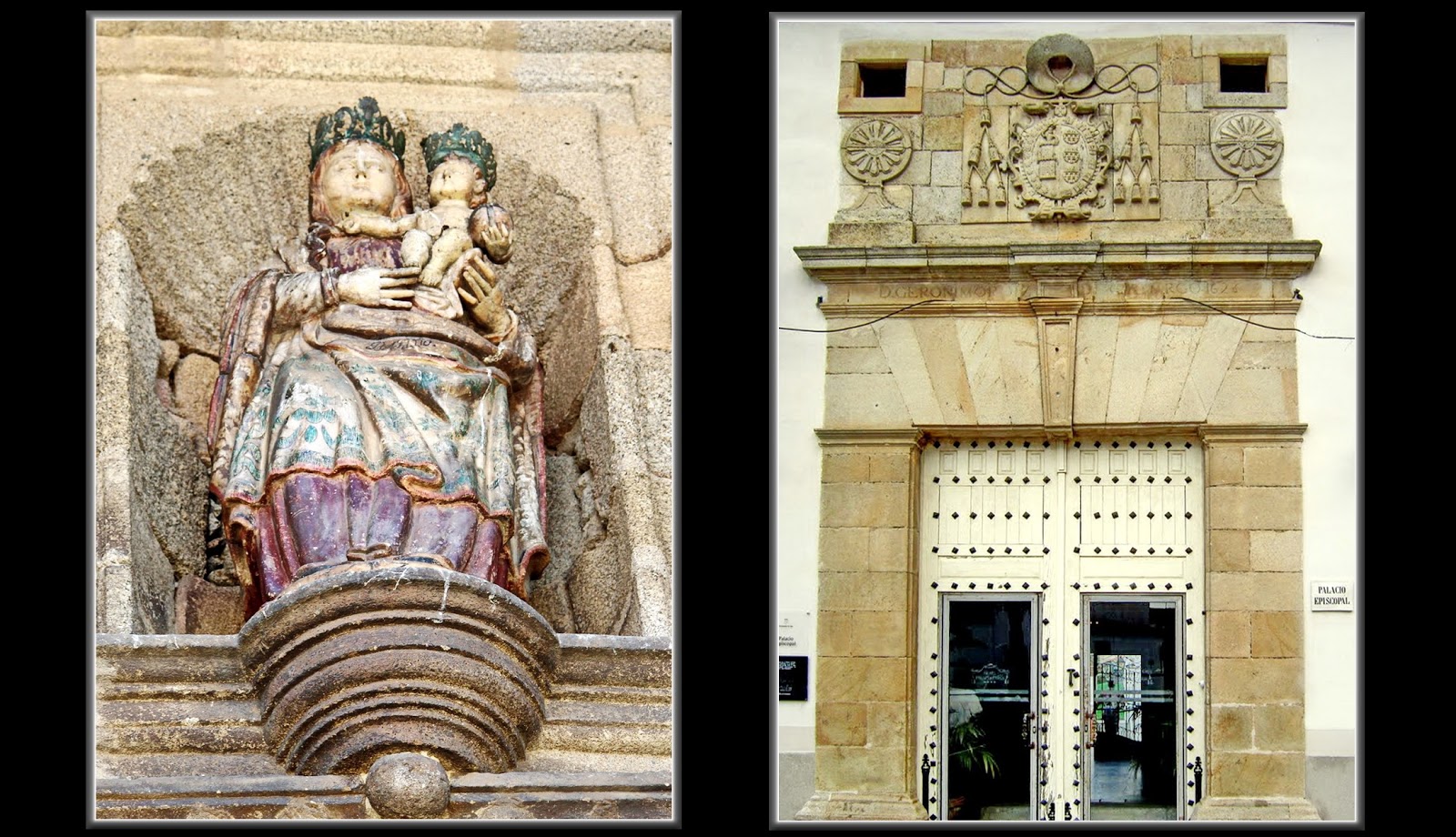 Coria. Virgen de la Guía y Palacio Episcopal.