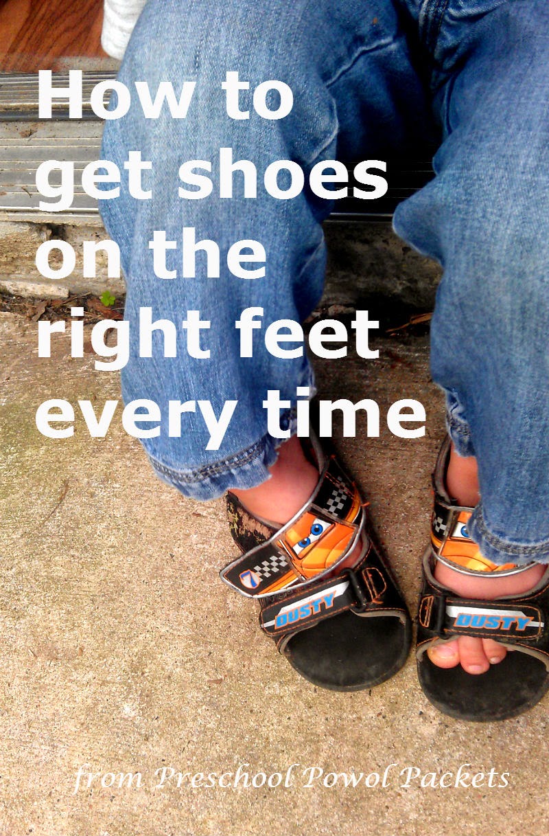 How to Get Shoes on the Right Feet Preschool Powol Packets