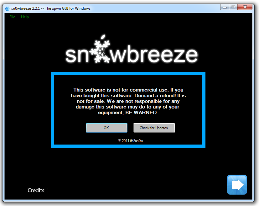 Sn0wbreeze 2.2.1 to Jailbreak