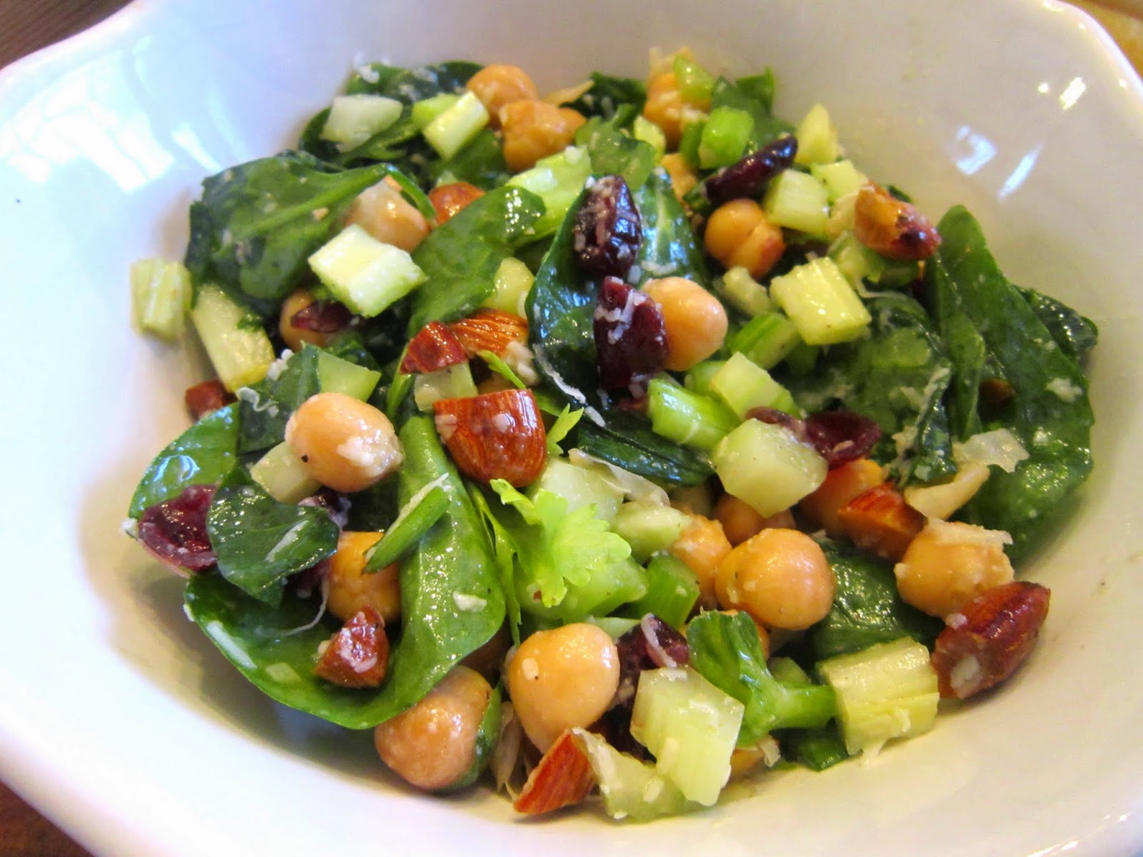The Italian Next Door Celery and Chickpea Salad w/ Dried Cranberries