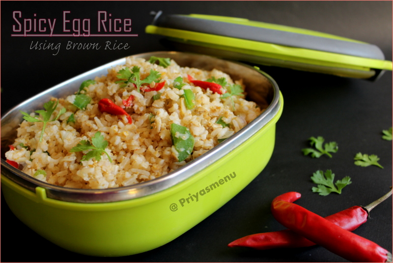 Priya's Menu Yum Yum Yummy food for Food lovers Spicy Egg Rice