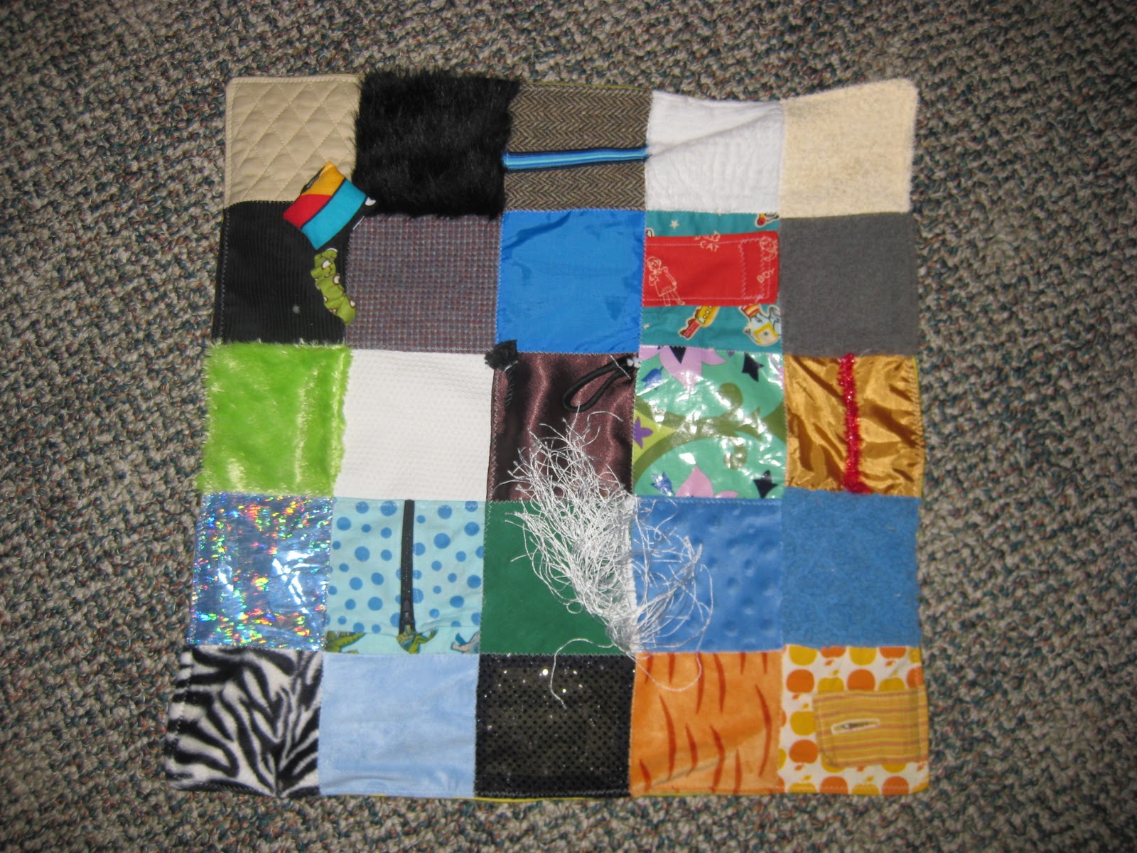 Adventures of West and Lula Sensory quilt