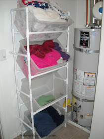 A laundry sorter with PVC pipe :: OrganizingMadeFun.com