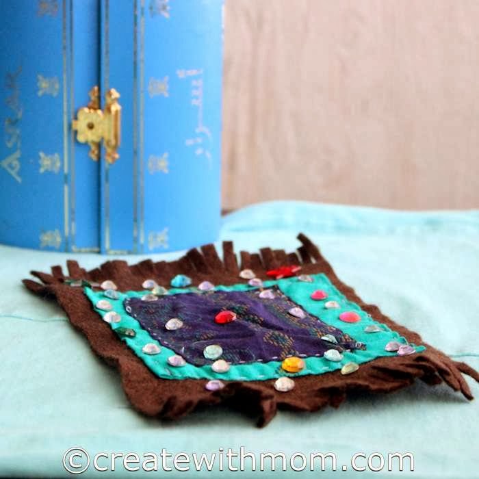 Create With Mom Making Magic Carpets For An Aladdin and Jasmine Themed Party