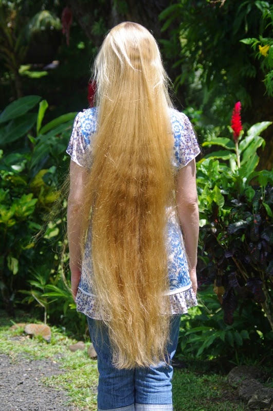 Braids & Hairstyles for Super Long Hair: Blonde Knee-Length Pictures