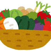 野菜のイラスト「カゴに盛られた野菜」