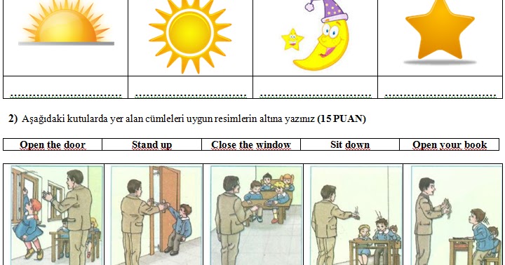 4. Sınıf İngilizce 2. Dönem 1. Yazılı Soruları 2012 2013 - Ders ve