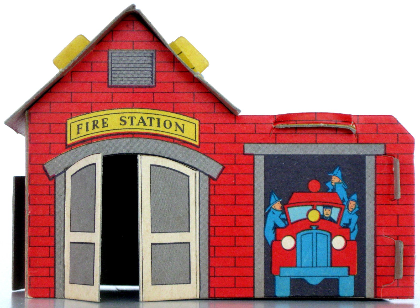 Toys and Stuff: Marx 34 Pc Village and Construction Set - Fire Station