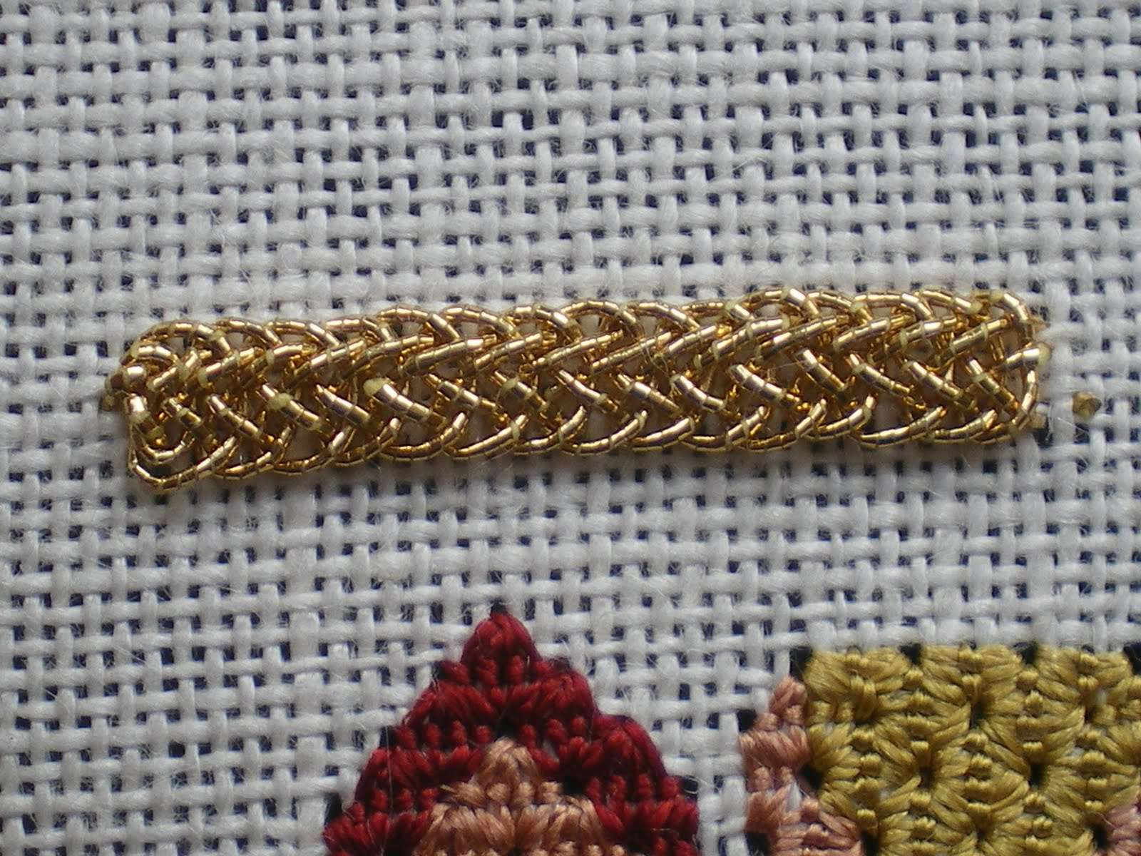 Threads Across the  Plaited Braid Stitch Variations