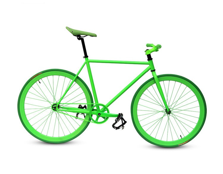Fixed Gear màu xanh lục Xe không thắng Fixed Gear cao cấp