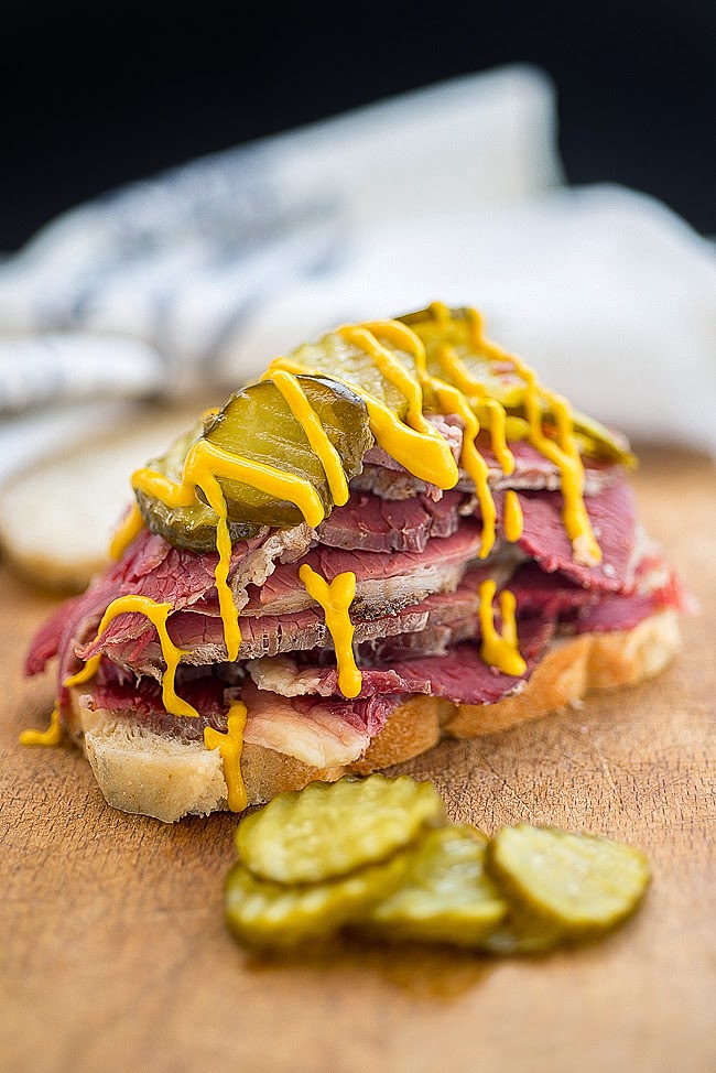 Homemade salt beef sandwiches