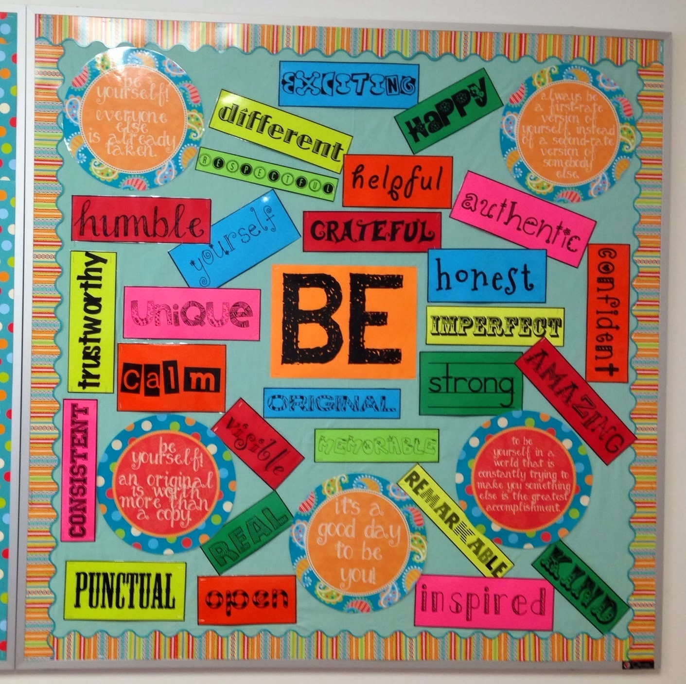 Primary Education Board Using Felt Notice Boards For Presentation and