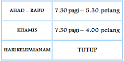 Waktu Perkhidmatan :-