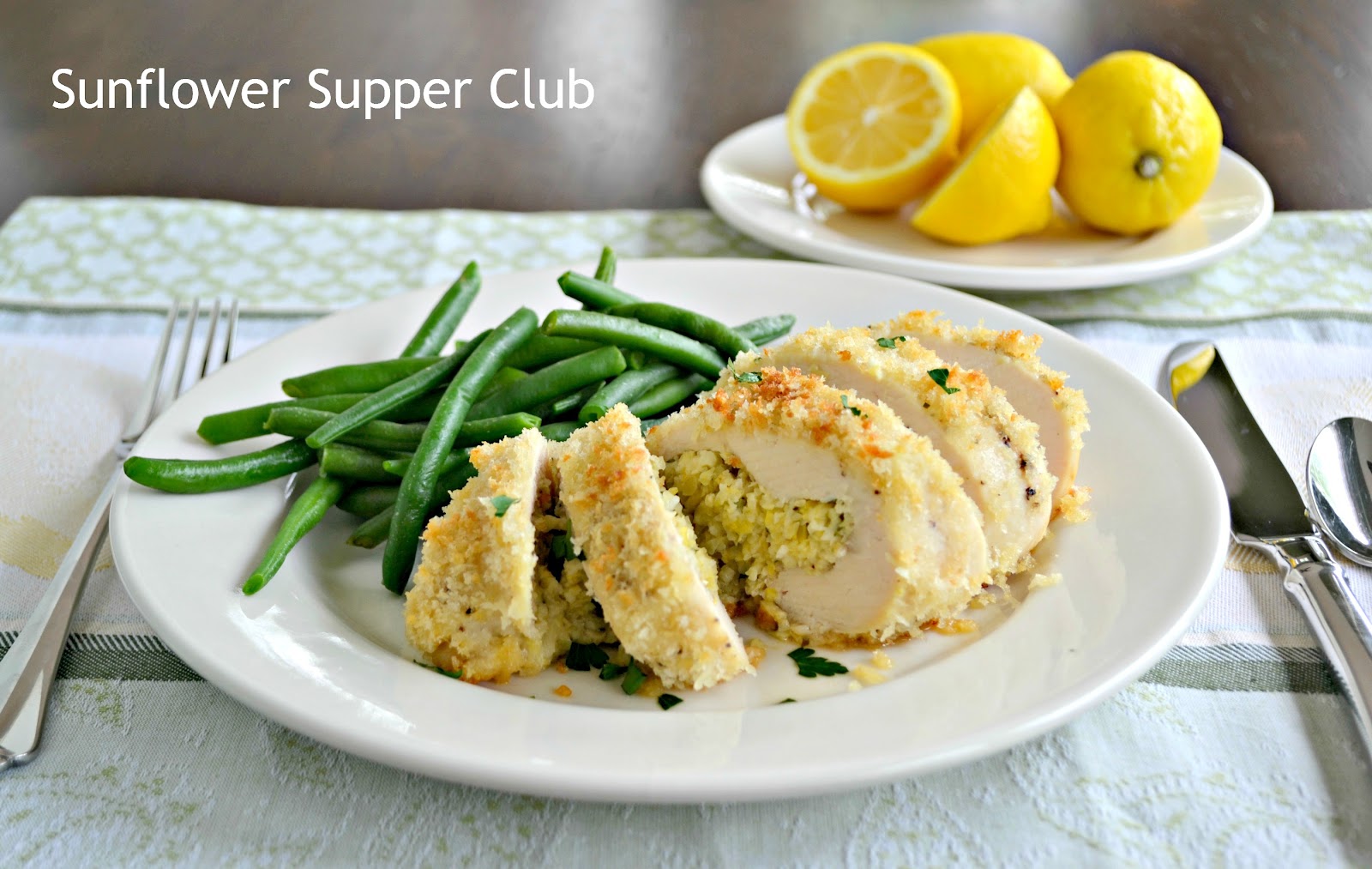 Sunflower Supper Club Artichoke Lemon Pesto Stuffed Chicken Breasts