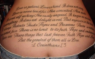 Corinthians Love Tattoo Text on Backside
