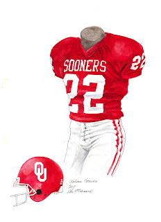 2000 University of Oklahoma Sooners football uniform original art for sale