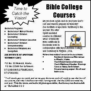 Bible College Courses