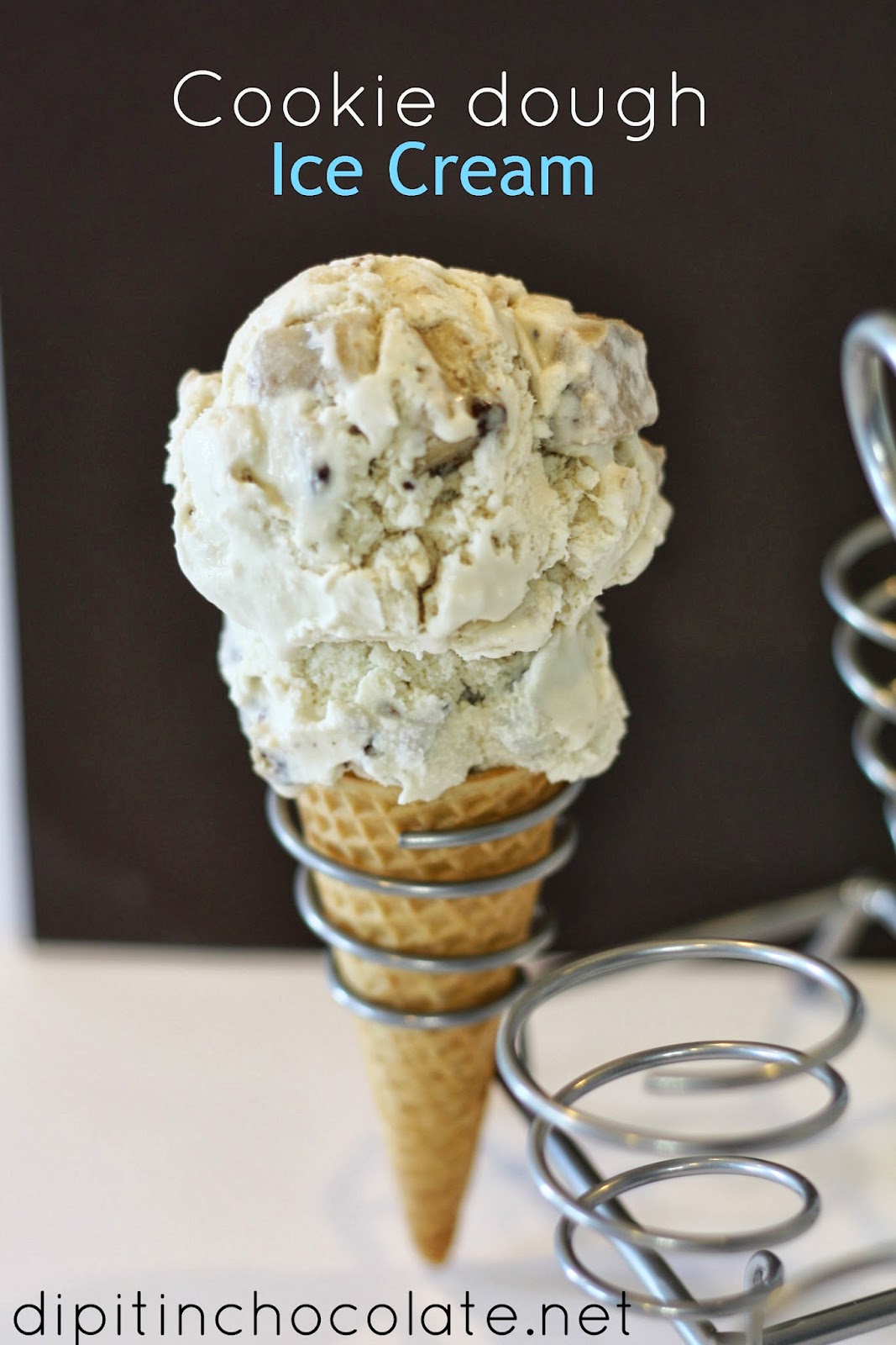 Double Cookie Dough Ice Cream Dip it in Chocolate