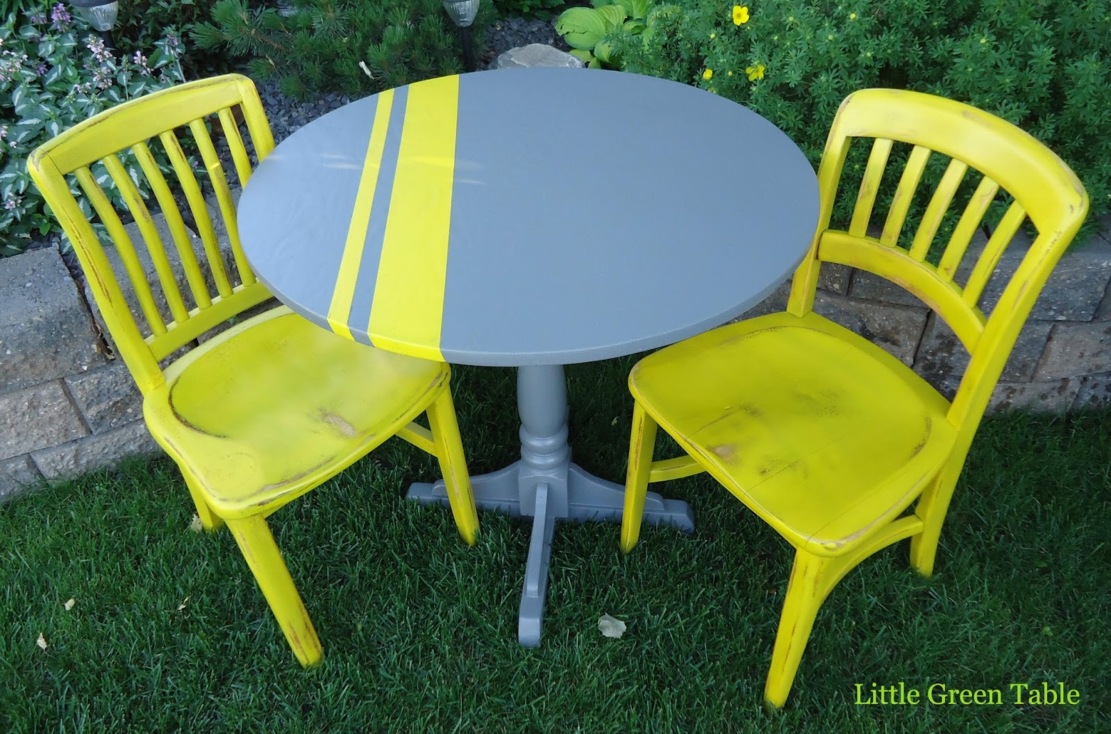 Grey and Yellow Dining Set Little Green Table...