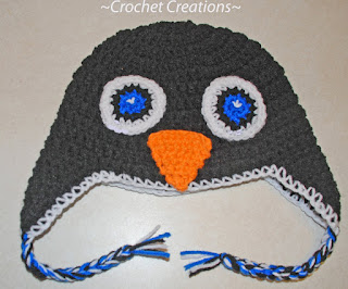 Crochet Penguin Ear Flap child hat