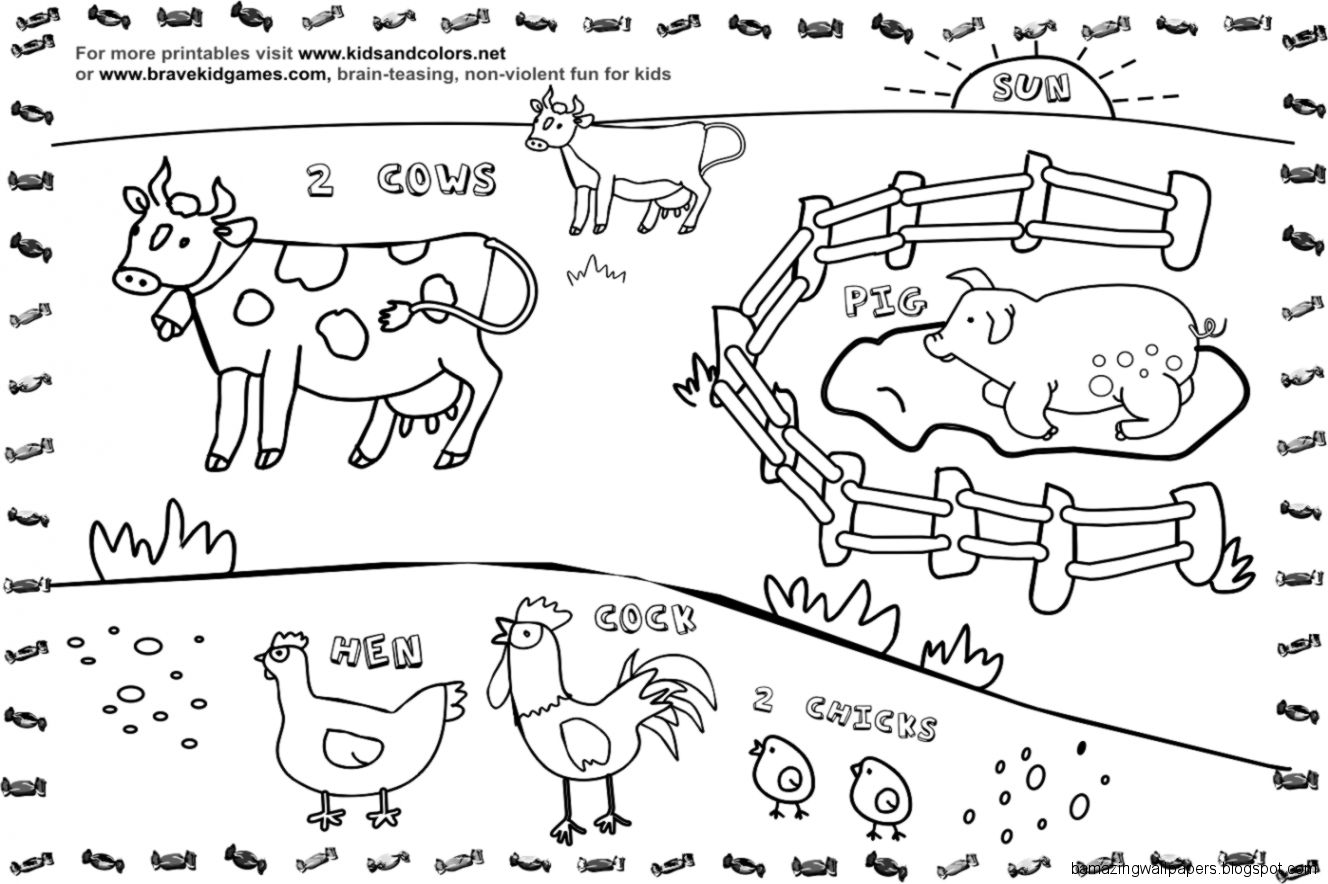 Farm Animal Coloring Pages Sheets   Printable Coloring Pages and Farm Animal Coloring Pages Sheets   Printable Coloring Pages and