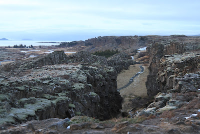 Looking South Over the Rift Almannagjá and Its Walking Path