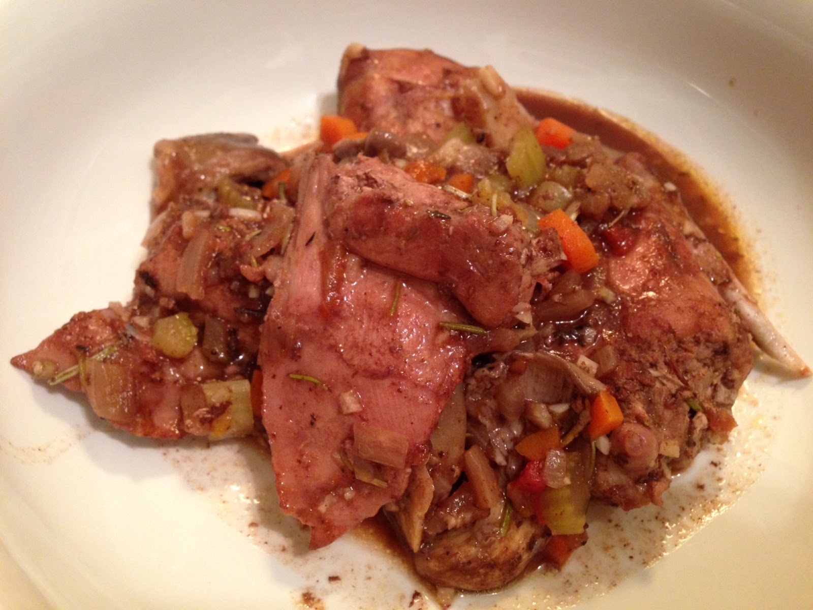 Braised Rabbit, Red Wine, Oyster Mushrooms Modernist Foodie