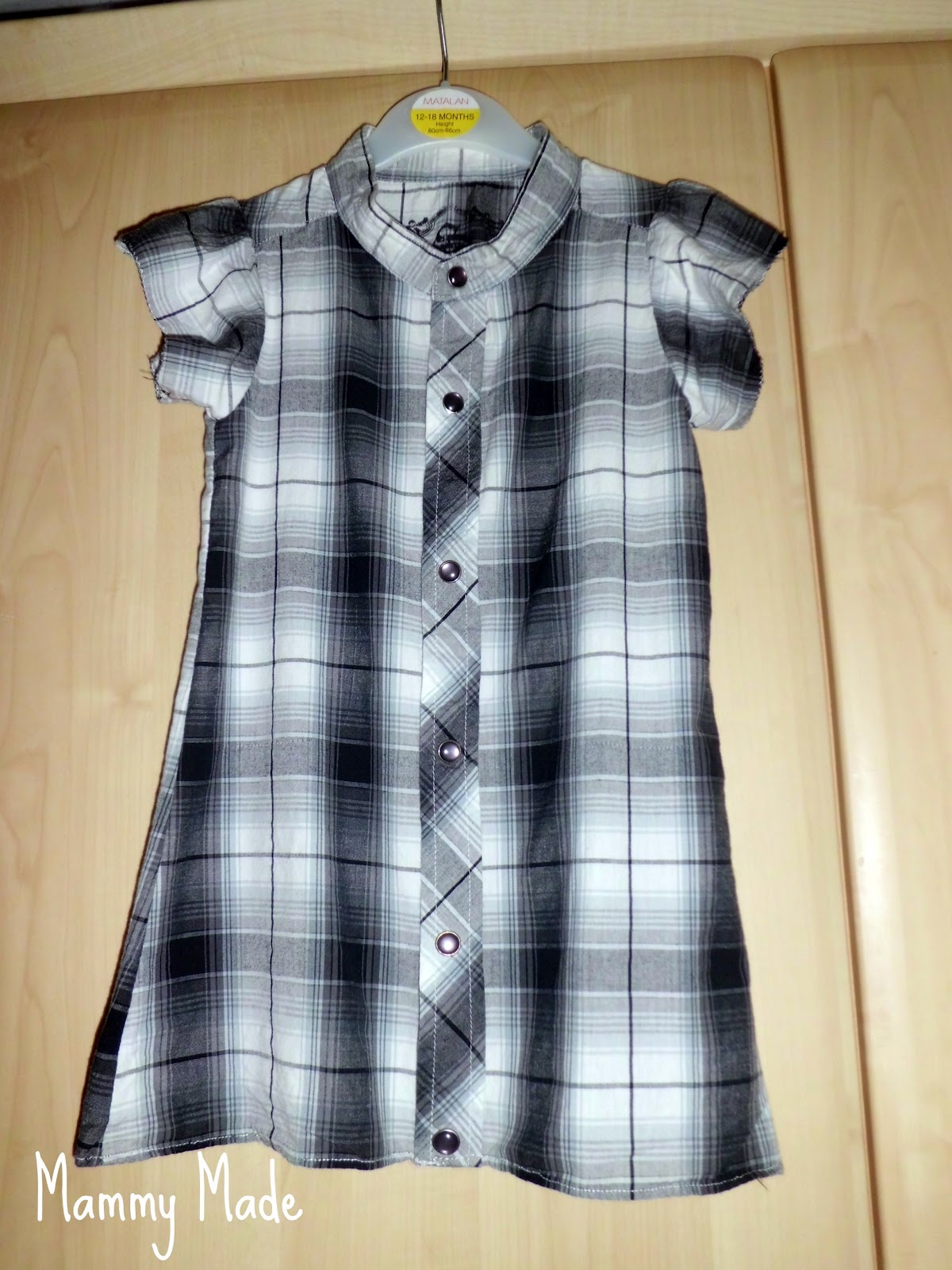 Refashion Coop Mens shirt to little girl's dress