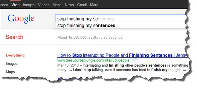 google stop finishing my