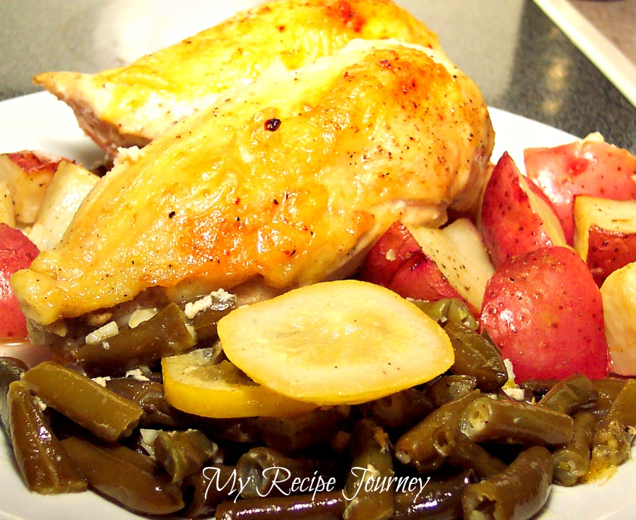 My Recipe Journey Garlic and Lemon Chicken with Green Beans and Potatoes!