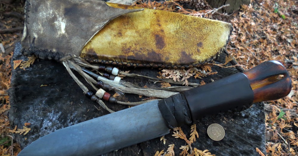 ML Knives Blog A Custom Frontier Belt knife with leather and rawhide