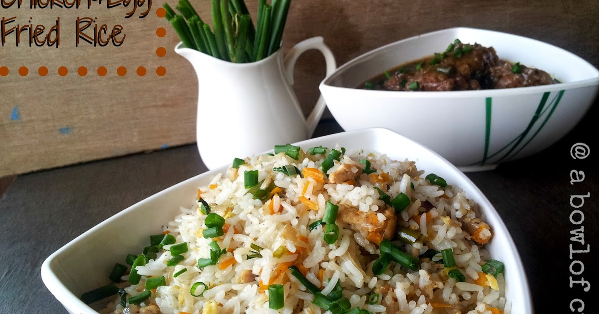 A Bowl Of Curry Chicken and Egg Fried Rice