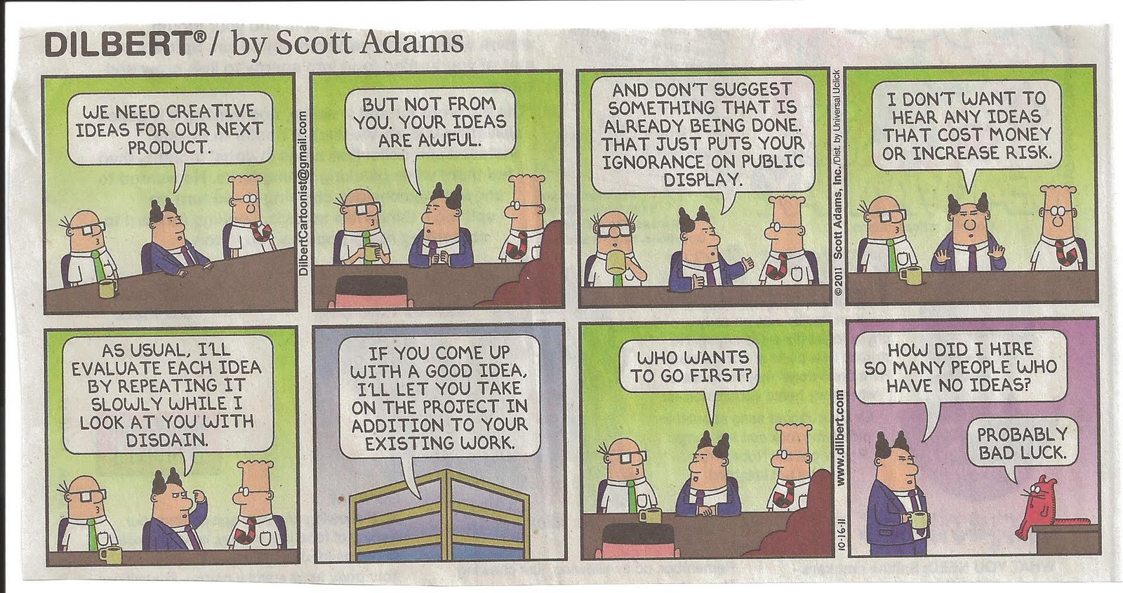 Dilbert Management Meeting Cartoon Dilbert Management Meeting Cartoon