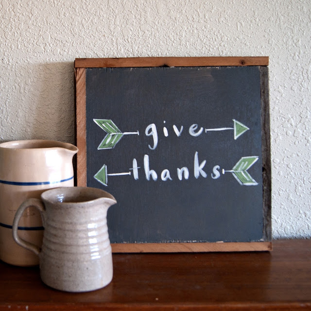 Averie Lane Boutique - Give Thanks with Arrows - reclaimed wood, vintage books, mason jar