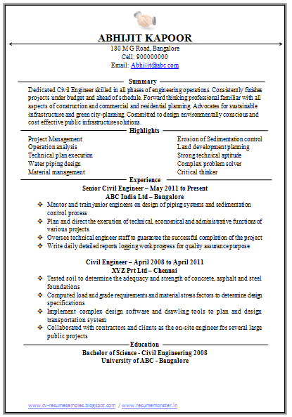 over 10000 cv and resume samples with free download civil sample resume for civil engineers