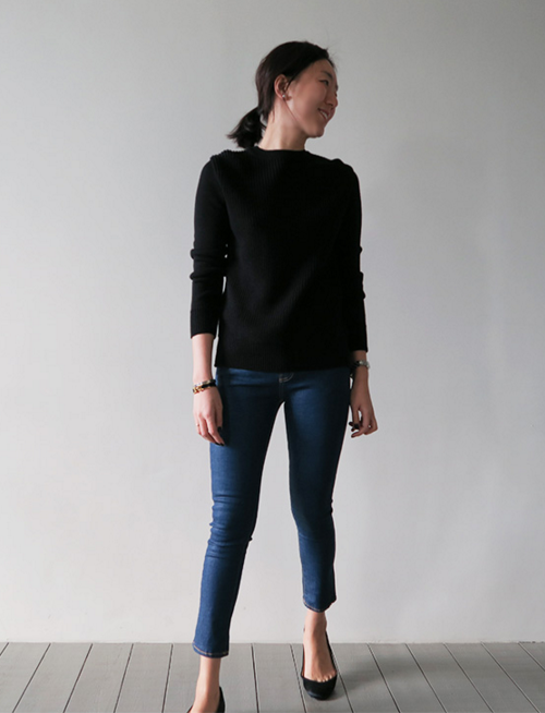 [LittleBlack] Double SnapOn Button Skinny Jeans KSTYLICK Latest