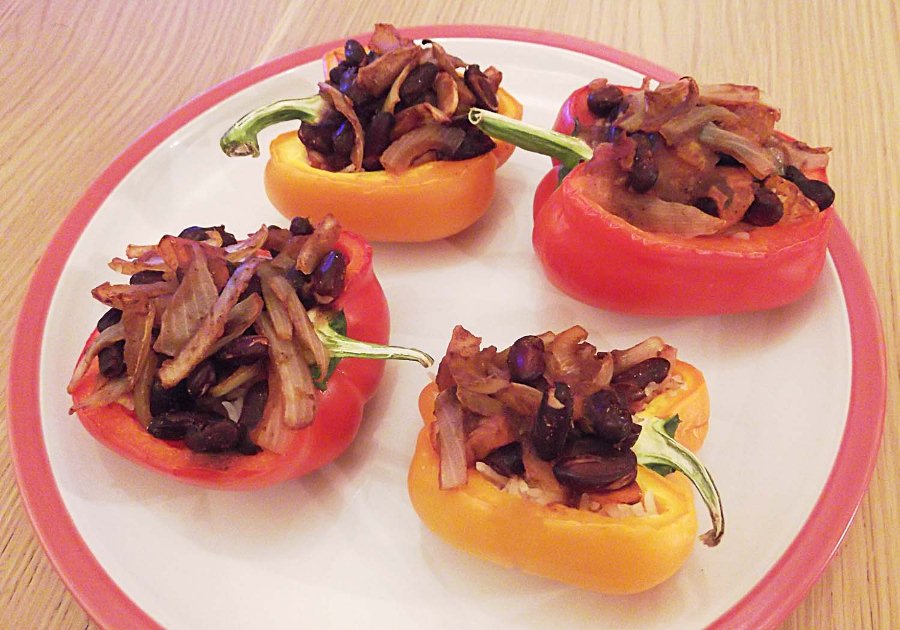 Recipe Scrapbook Kidney Beans Stuffed Bell Peppers