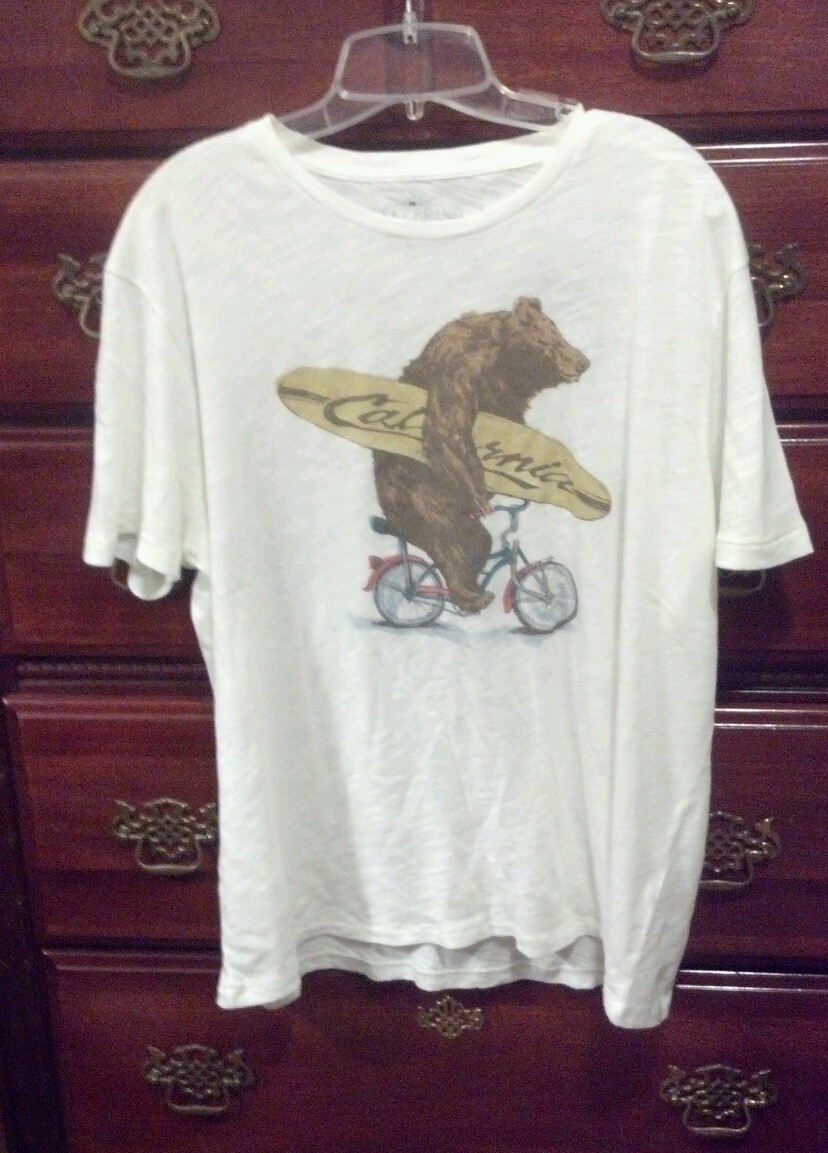 Bear Flag Museum Lucky Brand California Bear On Bike With Surf