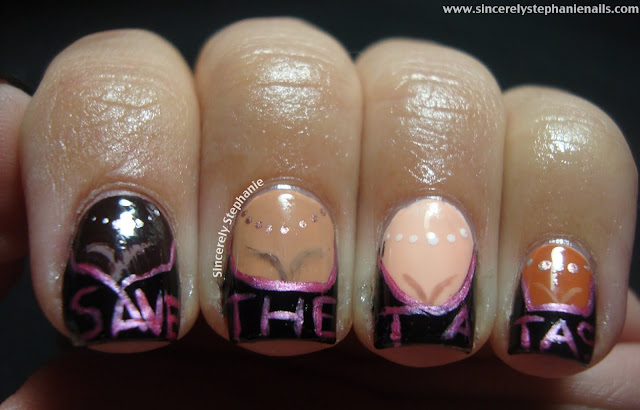 breast cancer nail art