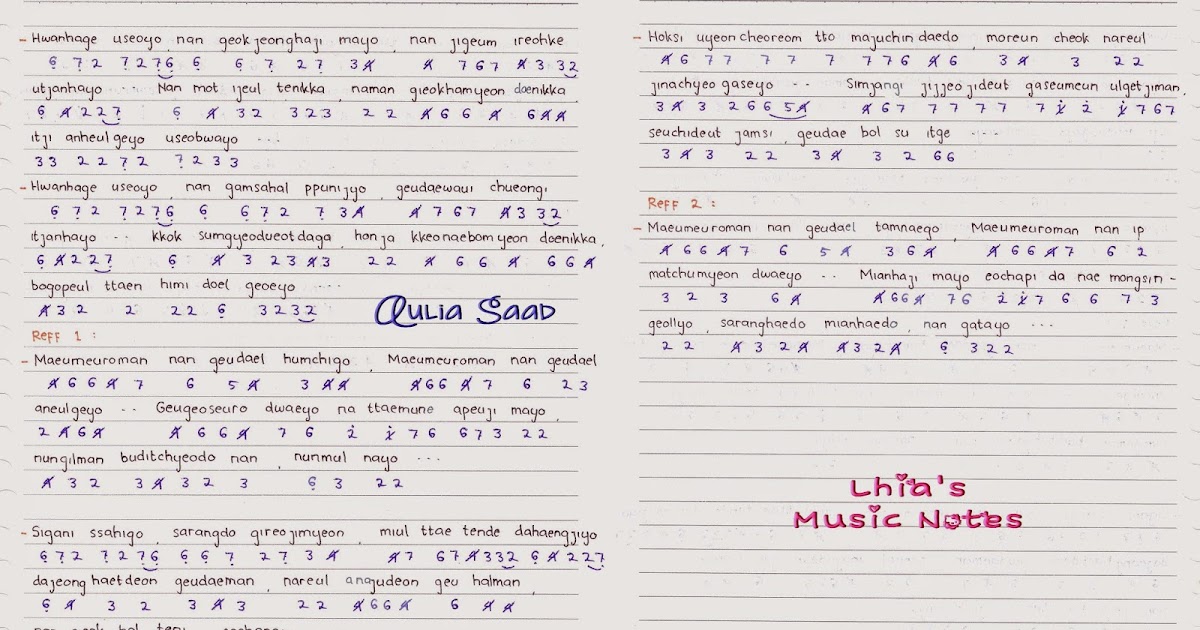 Not Angka Lena Park Only With My Heart Ost The Heirs Not Angka Lagu Ost K Drama