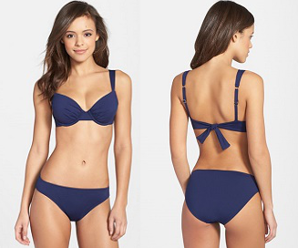 navy blue underwire bikini top