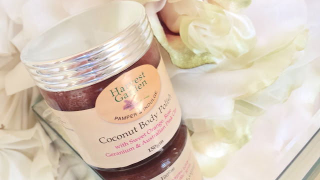 HARVEST GARDEN COCONUT BODY POLISH AUSTRALIAN NATURAL HAND MADE SKINCARE FACE AND BODY REVIEW