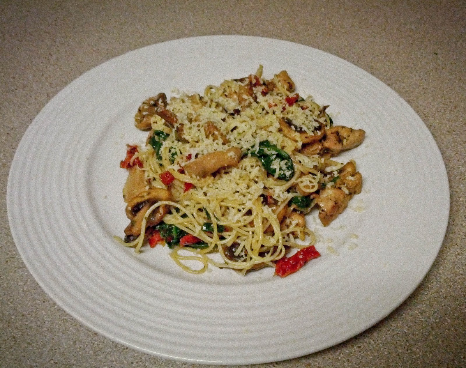 Chicken & Mushroom Angelhair Pasta Fongolicious