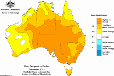 heat map of Australia in Septemeber 2013