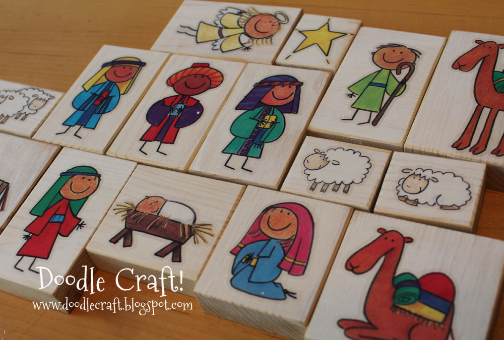 Doodlecraft Kid Friendly Wood Block Nativity Set!