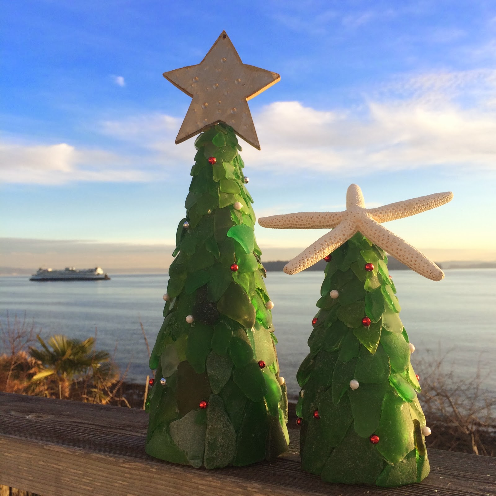 Yoko McCann Sea Glass Christmas Trees