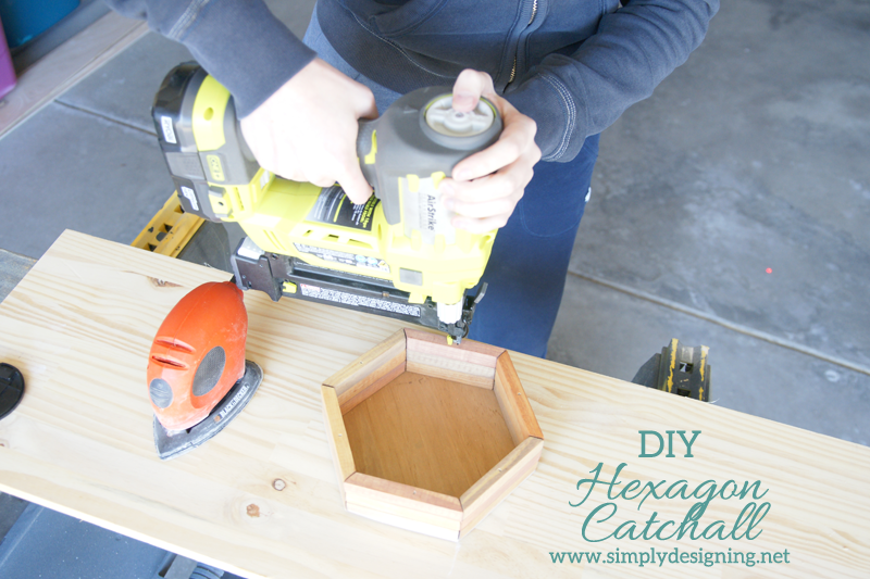 How to make a wood Catchall | click the photo to see how to create this really cool layered hexagon catchall | #diy #homedeor #crafts #spon #farmsmatter #hexagon