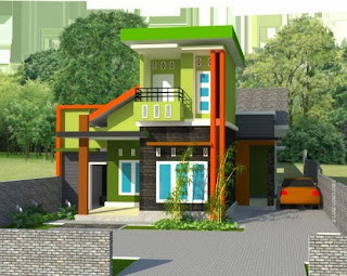 Desain rumah minimalis bertingkat dengan nuansa hijau