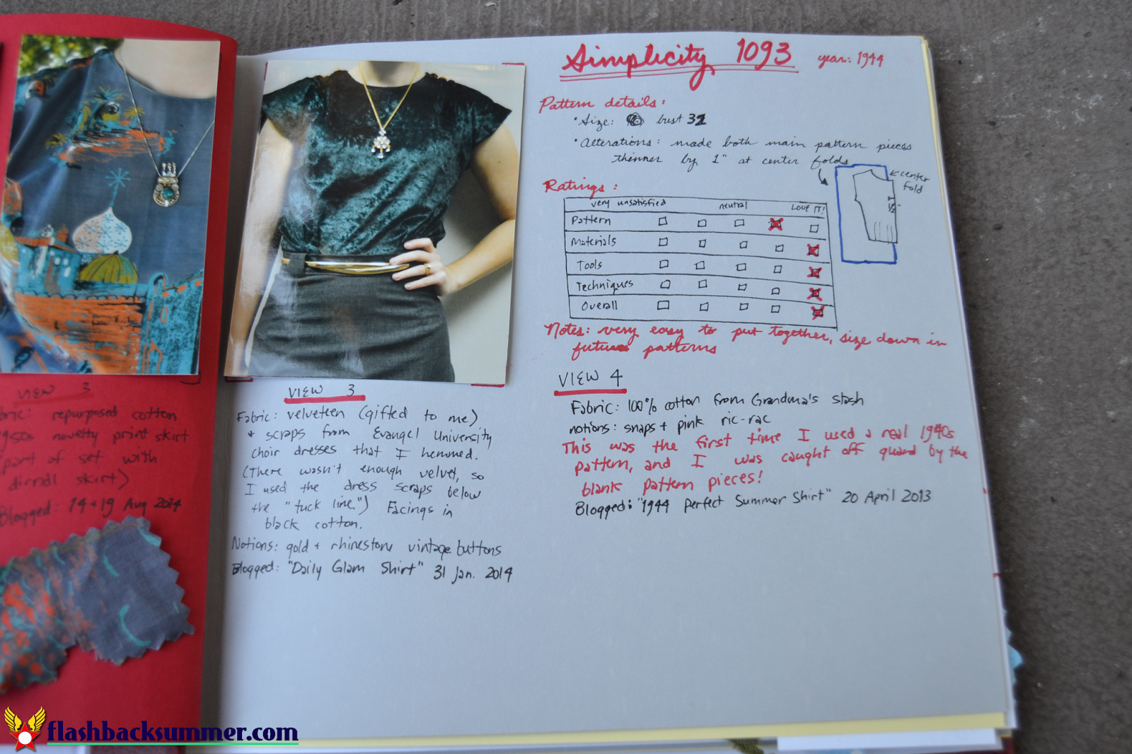 Flashback Summer: Creating a Project Journal - Sewing DIY